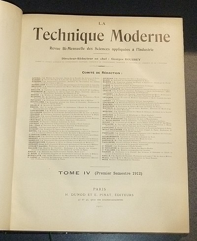 La technique moderne, 1912
