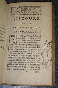 De l'Onanisme ou Discours philosophique et Moral sur la Luxure artificielle & sur tous les crimes relatifs (1760)