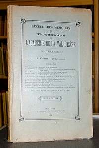 Recueil des Mémoires et documents de l'Académie de La Val d'Isère, Nouvelle série, 2ème volume,...