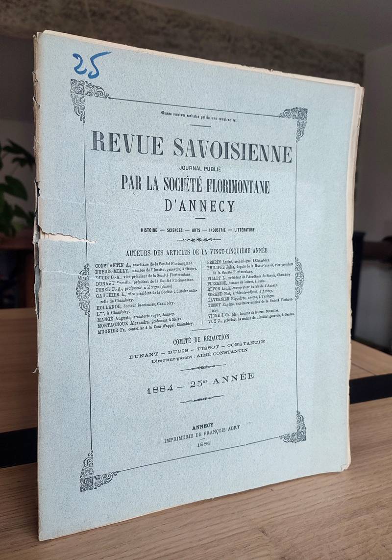 Revue Savoisienne, 1884, 25ème année