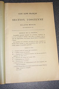 Club Alpin Français. Bulletin de la Section Vosgienne, quatorzième année, n° 2, février-mars 1895
