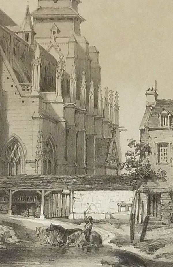 Église de Pont-l'Évêque (Calvados) (Lithographie)