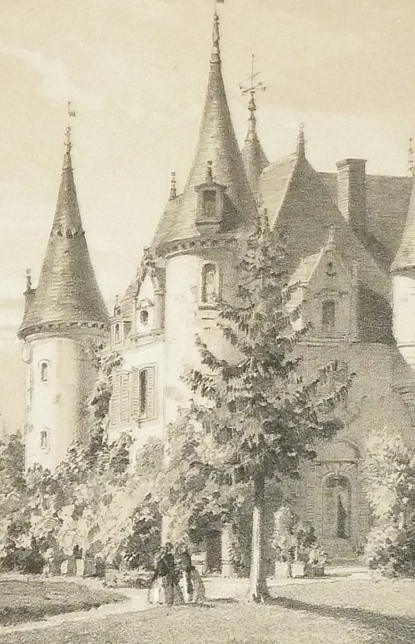 Château de l'Ansaudière, commune de St Martin du Limet, arrondissement de Château Gontier (Mayenne) (Lithographie)