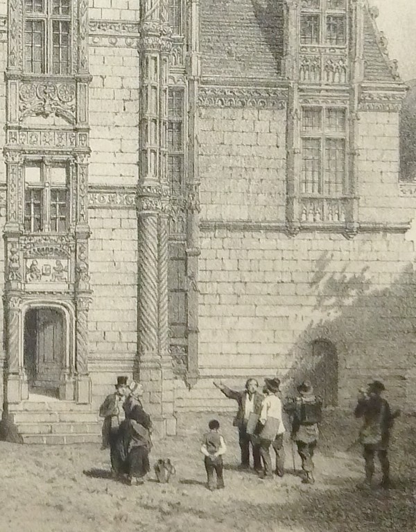 Manoir de Saint Ouen, commune de Chemazé, arrondissement de Chateau-Gontier (Mayenne) (Lithographie)