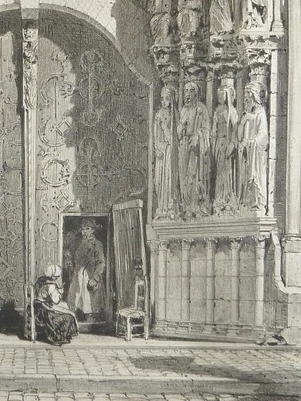 Portail de la Cathédrale d'Angers (Maine et Loire) (Lithographie)