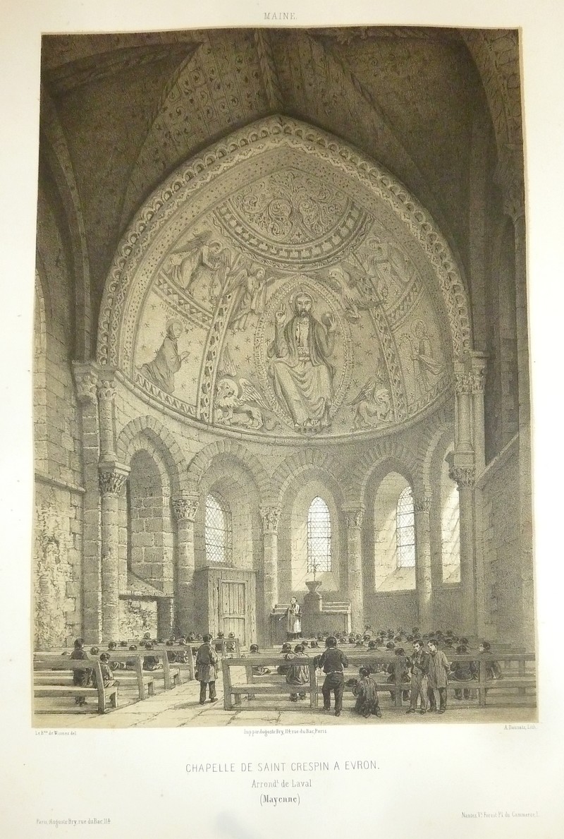 Chapelle de Saint Crespin à Evron, arrondissement de Laval (Mayenne) (Lithographie)
