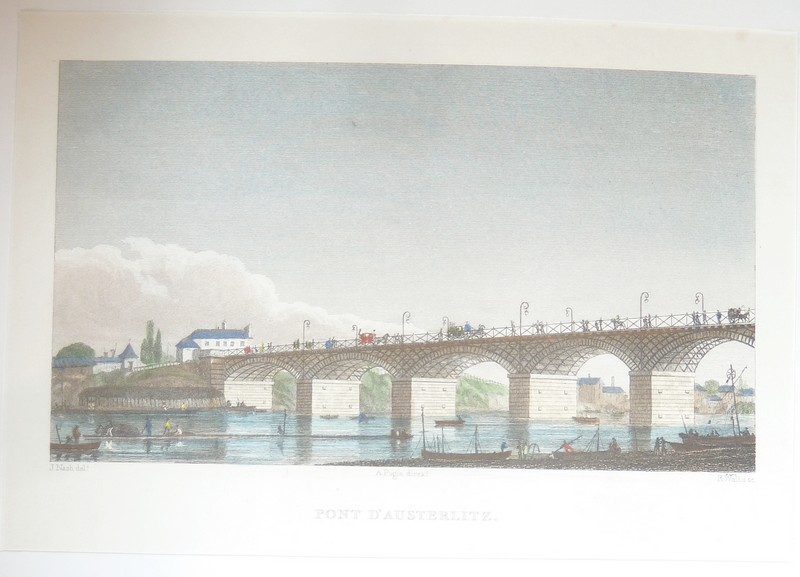 Pont d'Austerlitz (Gravure aquarellée)