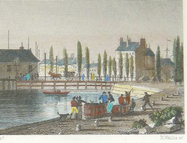 Canal de l'Ourcq (Gravure aquarellée)