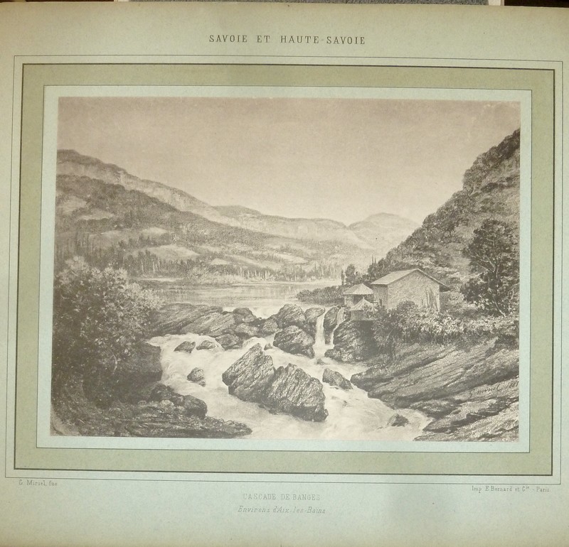 Cascade de Banges - Environs d'Aix-les-Bains (lithographie)