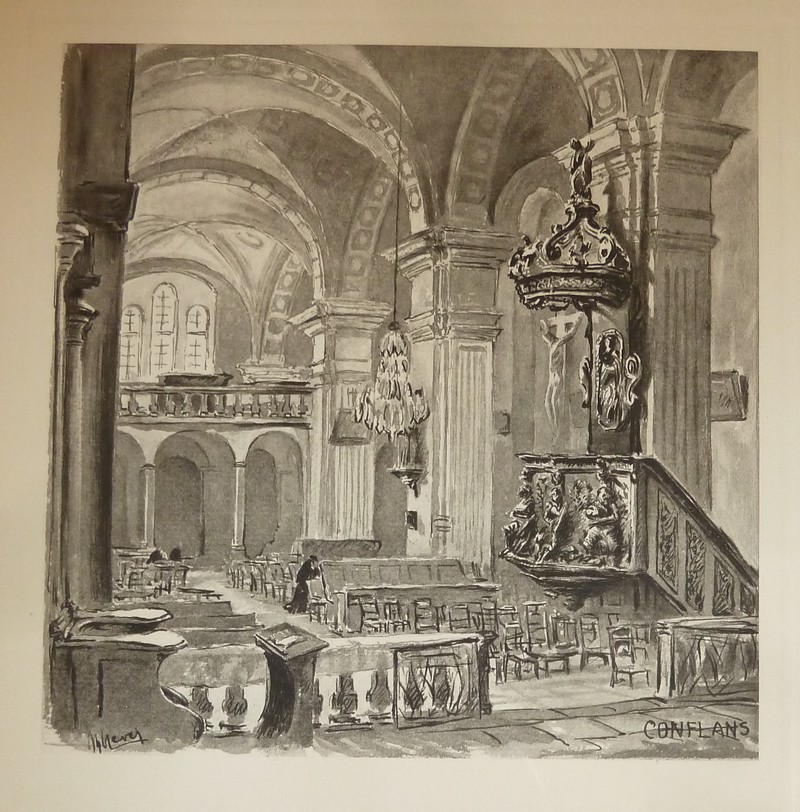 Conflans, intérieur de l'église (gravure)