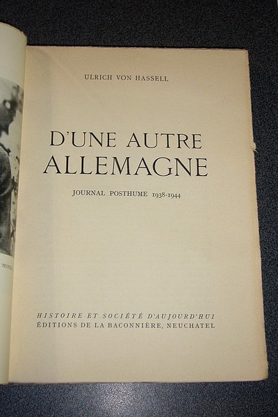 D'une autre Allemagne. Journal posthume 1938-1944