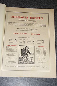 Le Véritable Messager Boiteux de Berne et Vevey, pour l'An de grâce 1957. Almanach historique. 250° année
