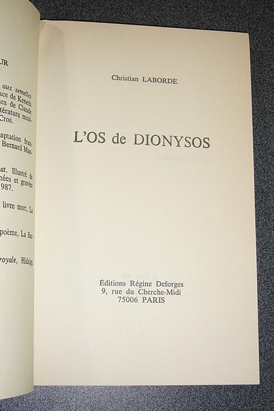 L'Os de Dionysos