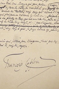 Manuscrit autographe signé de 2 pages pour un conte « Les propos du Père Coin-de-rue »