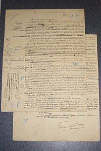 Manuscrit autographe signé de 2 pages pour un conte « Les propos du Père Coin-de-rue »