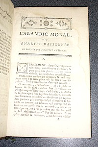 L'Alambic moral ou analyse raisonnée de tout ce qui a rapport à l'homme (1773)