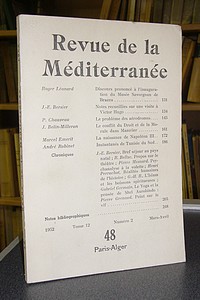 Revue de la Méditerranée - 48 . 1952 - Tome 12 - Numéro 2 - Mars-Avril - N° 48