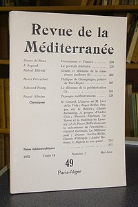 Revue de la Méditerranée - 49 - 1952 - Tome 12 - Numéro 3 - Mai-Juin - N° 49