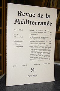 Revue de la Méditerranée - 50 - 1952 - Tome 12 - Numéro 4 - Juillet-Août - N° 50