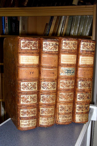 Coutumes générales et locales de la Province d'Auvergne (4 volumes, 1784)