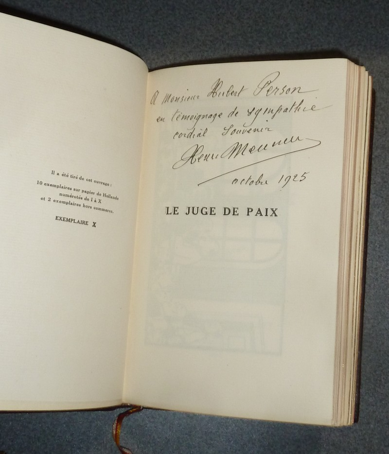 Le Juge de Paix (édition originale avec manuscrit)