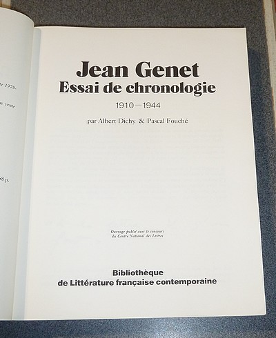 Jean Genet, Essai de chronologie 1910-1944