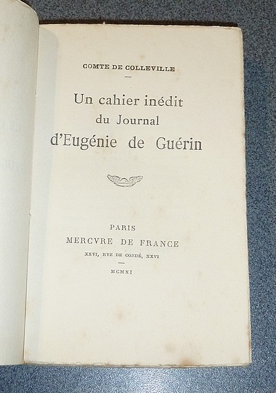 Un cahier inédit du Journal d'Eugénie de Guérin