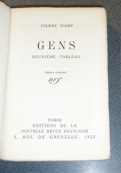 Gens, deuxième tableau (édition originale)