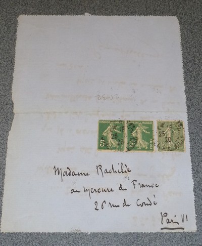 Lettre autographe datée du 25 mai 1920 et signée par Pierre Mille