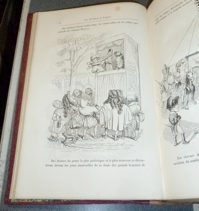 Le Diable à Paris. Paris et les parisiens à la plume et au crayon par Gavarni - Grandville (2 volumes en un)