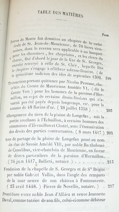 Société d'Histoire et d'Archéologie de Maurienne - Première Série, 3e volume, les Bulletins 1 à 5 (5 volumes), 1871-1874-1875-1876