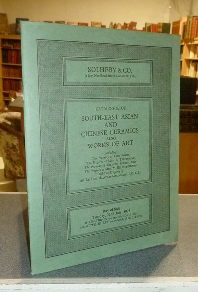 Catalogue of South-east asian and chinese ceramics also works of art. Sotheby & Co, 22nd july 1975