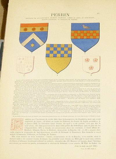 Armorial et Nobiliaire de l'Ancien Duché de Savoie (Tome IV - Livraison 25)