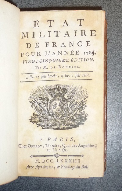 État militaire de France pour l'Année 1784. Vingt sixième édition