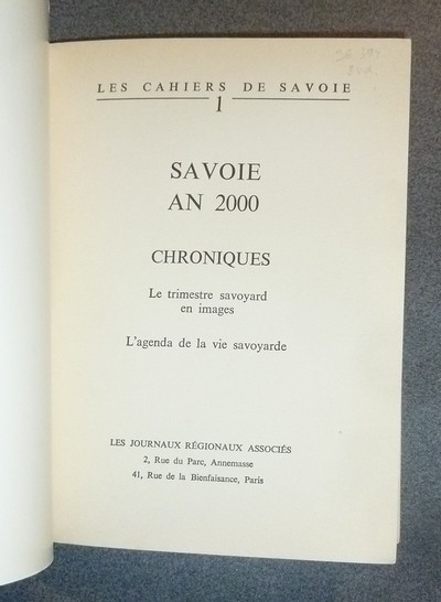 Les Cahiers de Savoie. Collection complète des 8 numéros parus