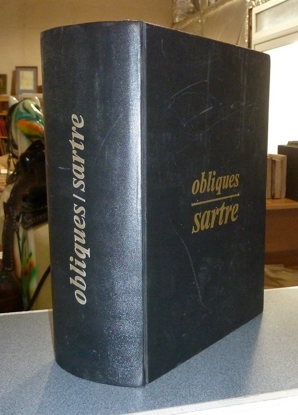 livre ancien - Obliques - Édition originale des deux tomes consacrées à Sartre, relié en 1 volume de 700 pages au tirage sur arches à 99 exemplaires - 
