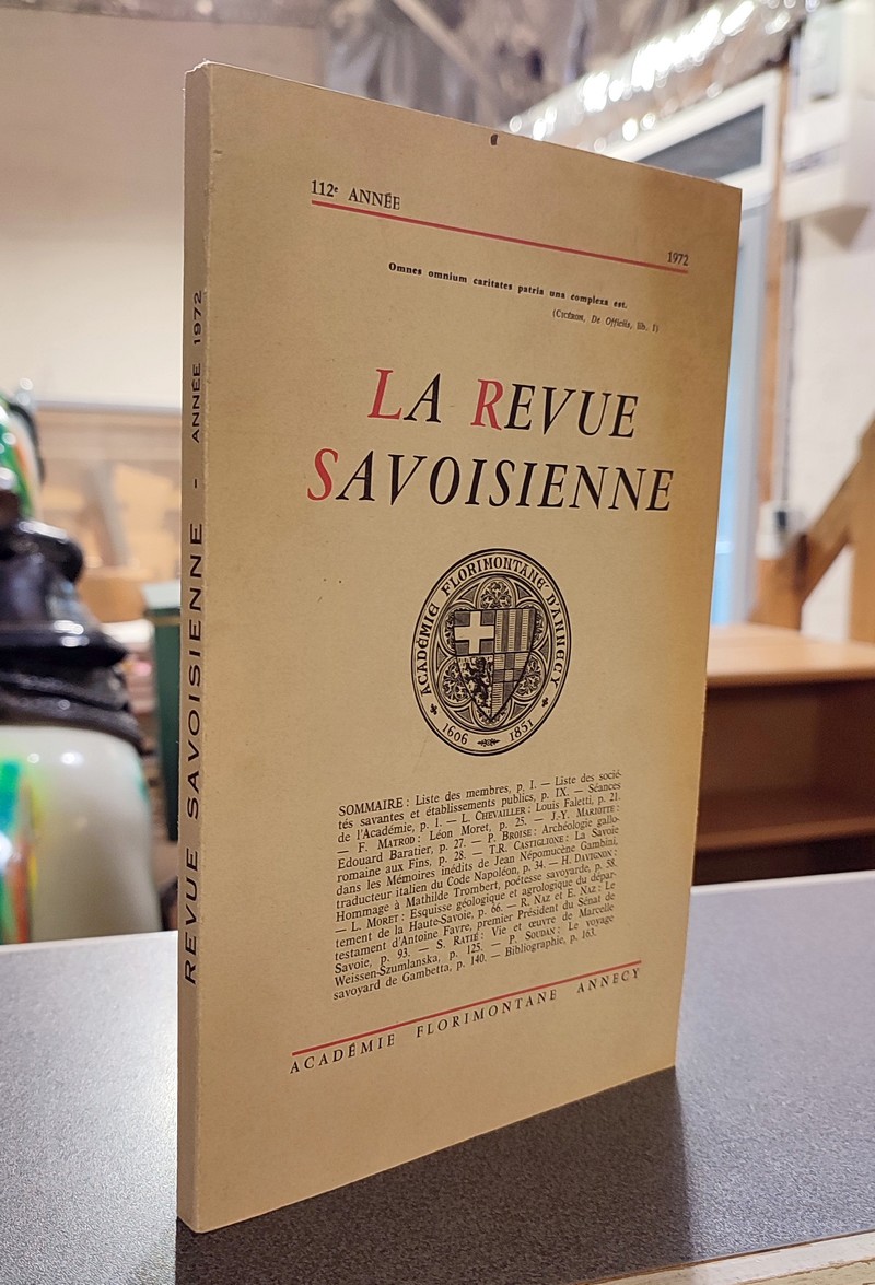 Revue Savoisienne, 1972, 112 ème année