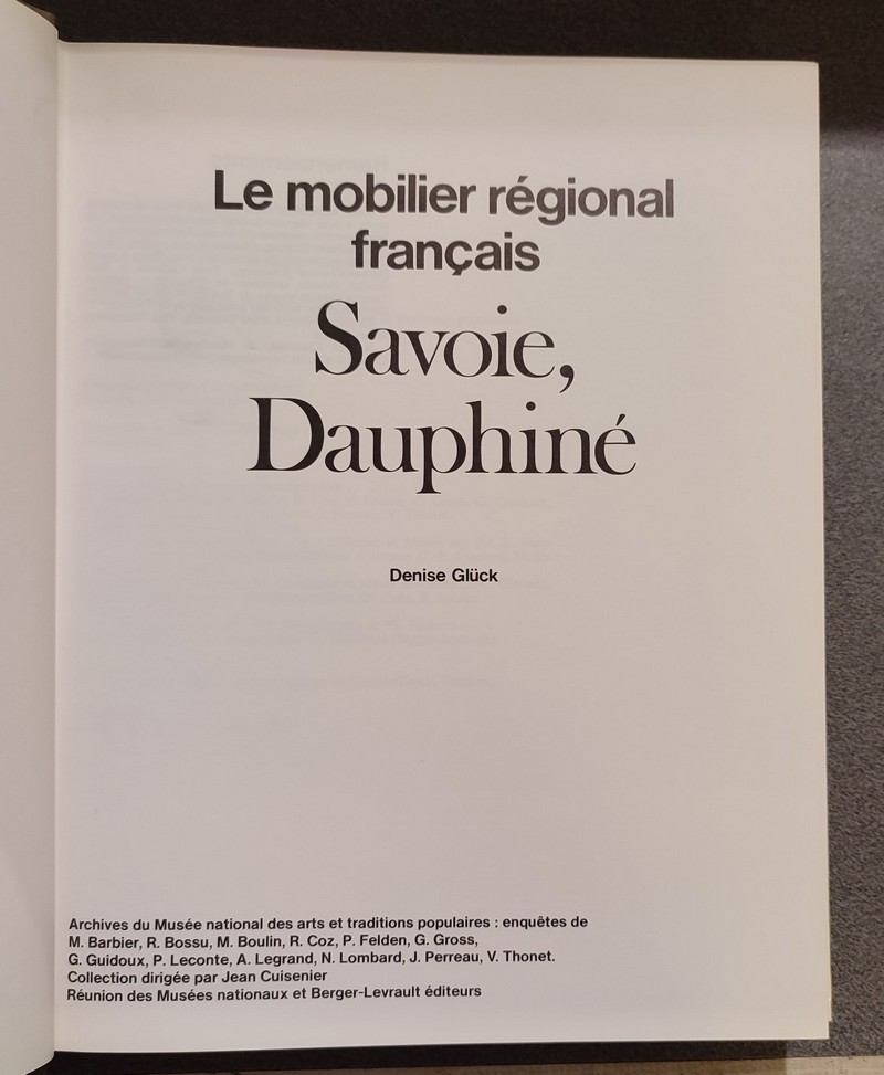 Le Mobilier régional français, Savoie Dauphiné