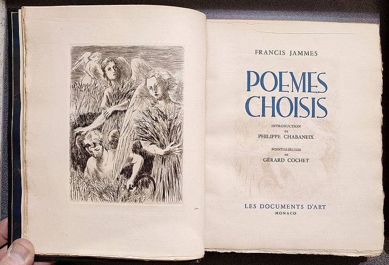 Poèmes choisis (un dessin original de Cochet, une suite des pointes sèches en noir et une en bistre)