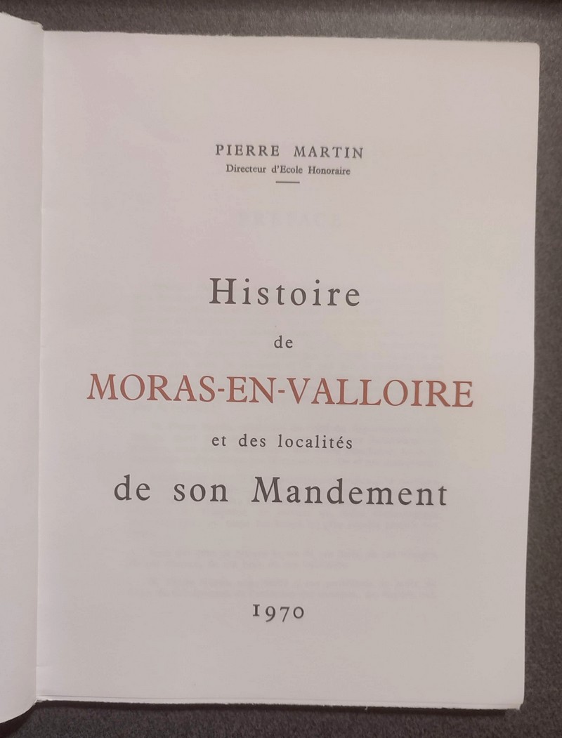 Histoire de Moras-en-Valloire et des localités de son Mandement