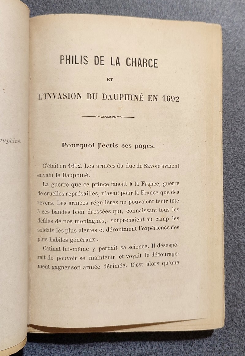 Philis de La Charce et l'invasion du Dauphiné en 1692