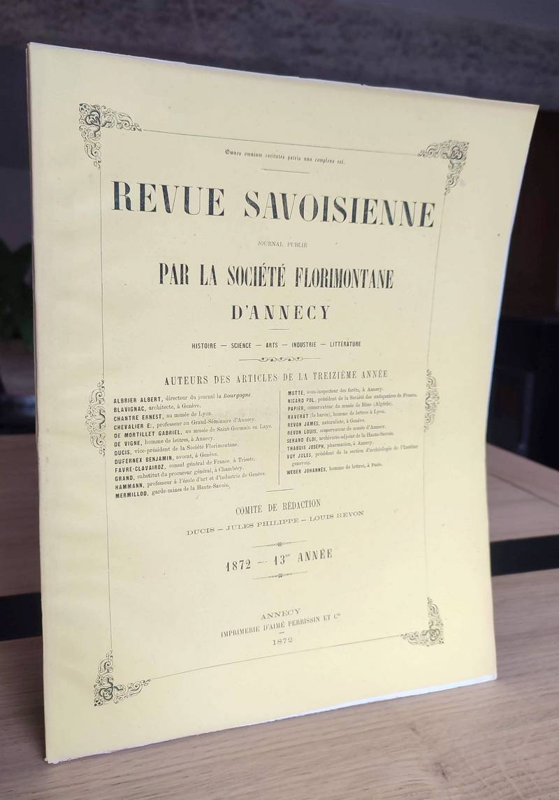 Revue Savoisienne, 1872, 13ème année
