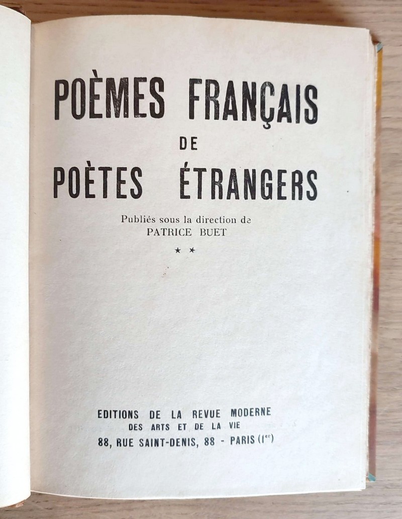 Poèmes français de poètes étrangers (2 volumes en 1)