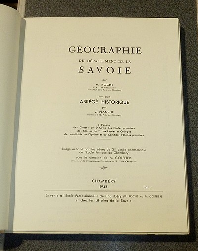 Géographie du Département de la Savoie. Suivi d'un Abrégé historique