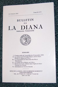 Bulletin de la Diana Tome LX n° 1 - 2001