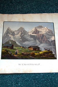 Album recueil contenant 29 aquatintes dont une en couleurs, une aquarelle originale, sur la Suisse