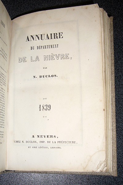Annuaire du Département de la Nièvre pour 1839