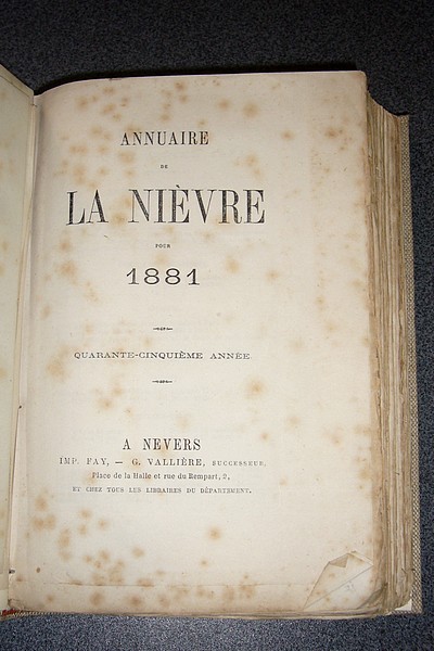 Annuaire du Département de la Nièvre pour 1881