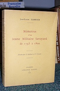 Mémoires d'un jeune Militaire Savoyard de 1793 à 1800
