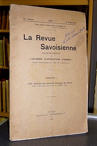 La Revue Savoisienne, publication périodique de l'Académie Florimontane d'Annecy. 79ème année, 1938, 3ème trimestre - La Revue Savoisienne